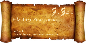 Fábry Zsuzsanna névjegykártya